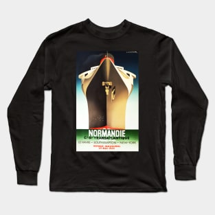 NORMANDIE Steamship Vintage Ship Poster Art Deco Poster Long Sleeve T-Shirt